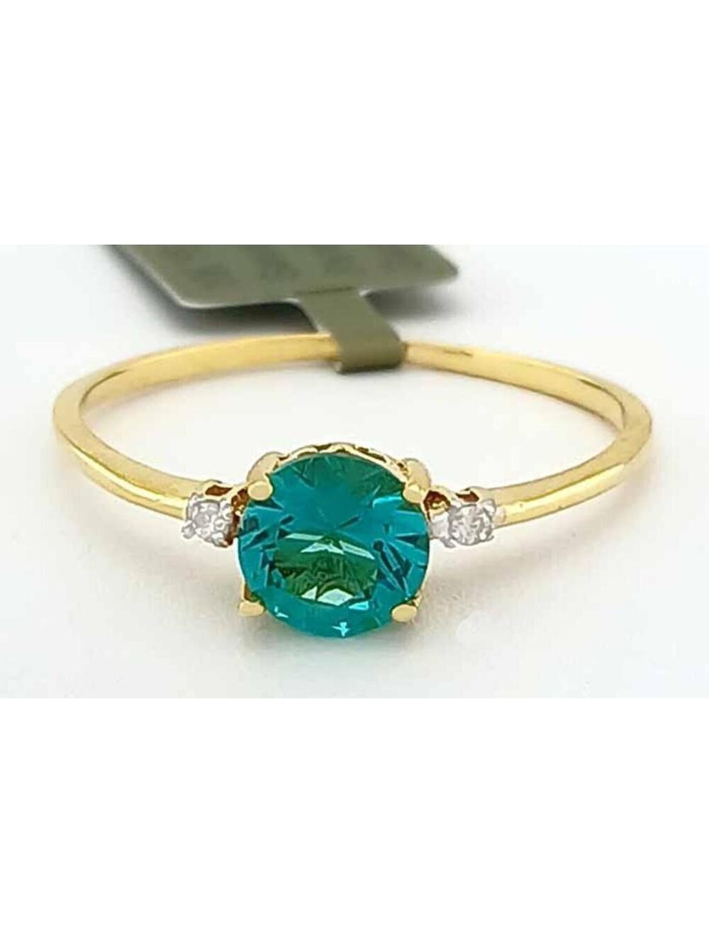 GENUINE 1.06 Cts PARAIBA TOURMALINE & DIAMOND RING 10K GOLD - Free Certificate